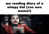 me reading diary of a wimpy kid (zoo wee mama!)