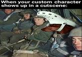 When your custom character shows up in a cutscene: