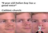 *8 year old Italian boy has a good voice* Cathloic church