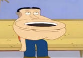 quagmire with a head shaped like a toilet