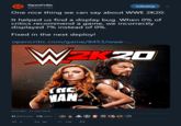 OpenCritic Following @Open_Critic One nice thing we can say about WWE 2K20: It helped us find a display bug. When 0% of critics recommend a game, we incorrectly displayed ?% instead of 0%. Fixed in the next deploy! opencritic.com/game/8453/wwe-... WKZD MAN 5:55 PM - 27 Oct 2019 42 Retweets 116 Likes 3 t 42 116