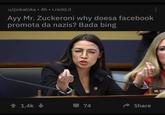 u/pokaloka 4h i.redd.it Ayy Mr. Zuckeroni why doesa facebook promota da nazis? Bada bing MS. OCA Share 1,4k 74