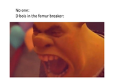 No one: D bois in the femur breaker: