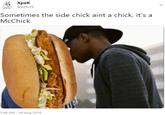 Хрек @peKofX XPEK Sometimes the side chick aint a chick, it's McChick. 3:46 PM 29 Aug 2016