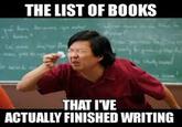 the list of books thats I have finished writing  social media of provider