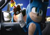 Sonic Pointing at Banjo-Kazooie