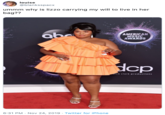 louise @blanksspacx ummm why is lizzo carrying my will to live in her bag?? abe AMERICAN MUSIC AWARDS dcp d--- clark productions 6:31 PM Nov 24, 2019 Twitter for iPhone