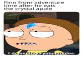 Finn from adventure time after he eats the crystal apple Lam u/CelebiTheAnon I do as the crystal guides.