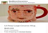 RedDoorCeramics O Grosse Pointe Farms, Michigan Lil Peep Large Ceramic Mug $40.00 Only 1 Available Free shipping to United States