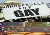 CHOMOSEXUALS ARE NNIS CINI GAY a-river hmm yes the gay here is made out ofgay