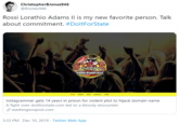 ChristopherBJones946 @BJones946 Rossi Lorathio Adams II is my new favorite person. Talk about commitment. #DoltForState DalrFoRSTATE Instagrammer gets 14 years in prison for violent plot to hijack domain name A fight over doitforstate.com led to a bloody encounter. S washingtonpost.com 3:33 PM · Dec 10, 2019 · Twitter Web App