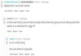 GuyBelowMeDoesntLift Lawrie>Donaldson 8 points · 4 years ago Replace the n word with nathan Give Award Share Report Save [deleted] 1 point · 4 years ago is that a real thing? Like are there actually white americans going around calling eachother nathan as a substitute for n---- irl? Share Report Save mpejkrm 5 points · 4 years ago no it's a HHCJ thing Not sure where it originated Give Award Share Report Save