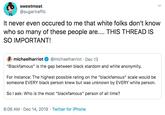 sweetmeat @sugartraffic It never even occured to me that white folks don't know who so many of these people are... THIS THREAD IS SO IMPORTANT! michaelharriot O @michaelharriot · Dec 13 "Blackfamous" is the gap between black stardom and white anonymity. For instance: The highest possible rating on the "blackfamous" scale would be someone EVERY black person knew but was unknown by EVERY white person. So l ask: Who is the most "blackfamous" person of all time? 8:06 AM · Dec 14, 2019 · Twitter for iPhone