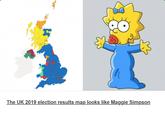 The UK 2019 election results map looks like Maggie Simpson The UK 2019 election results map looks like Maggie Simpson
