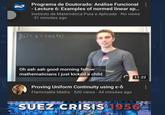 : Programa de Doutorado: Análise Funcional ·Lecture 6: Examples of normed linear sp... Instituto de Matemática Pura e Aplicada · No views · 31 minutes ago Impa Mc aa fla)= 2• cosla) th 12 Oh aah aah good morning fellow mathematicians I just kicked a child 11:22 Proving Uniform Continuity using e-6 Flammable Maths · 520 views · 44 minutes ago SUEZ CRISIS 1956 nas