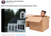 RICH PAUL STAN ACCOUNT @kashmirVIII Stormi's playhouse vs the playhouse I had depositphoto depositph 1:29 PM · Dec 23, 2019 · Twitter for iPhone depositphotos
