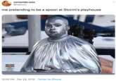 contenido neto @netovro me pretending to be a spoon at Stormi's playhouse SAING KING CARNING 10:05 PM · Dec 23, 2019 · Twitter for iPhone