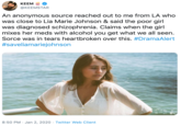 KEEM @KEEMSTAR An anonymous source reached out to me from LA who was close to Lia Marie Johnson & said the poor girl was diagnosed schizophrenia. Claims when the girl mixes her meds with alcohol you get what we all seen. Sorce was in tears heartbroken over this. #DramaAlert #saveliamariejohnson 8:50 PM · Jan 2, 2020 · Twitter Web Client