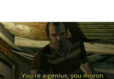 template blank meme You're a Genius, You Moron gta v grand theft auto