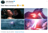 John Boyega @JohnBoyega Star Wars romance 11:16 AM · Dec 31, 2019 · Twitter for iPhone