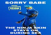 SORRY BABE FORTNITE ICON SERIES THE NINJA SKIN STAYS ON DURING SEX