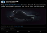 Sonic the Hedgehog( @sonic_hedgehog Hey @NintendoAmerica the new Smash character looks great. But please, hear us out on an idea for one more.. 12:23 PM · Jan 17, 2020 · Twitter Web App 5.9K Retweets 32.4K Likes