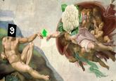 Meme of the creation of Adam with God being Crawling Flour and Adam being 9GAG