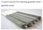 "I can't come l'm having guests over" guests over:
