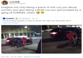 sonia! @REZZY4PREZZY Imagine not only being a p------------ cuz you abuse women, but also being a BUM cuz you got jumped by a gang of FURRIES. whew ROBBIE! A @robbiesets · Jan 18 Furries pulling together to stop an abuser last night was absolutely WILD Show this thread 4:41 PM Jan 20, 2020 · Twitter for iPhone