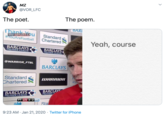 Yeah, course MZ @VOR_LFC The poem. The poet. BAR Thankou sky SPORTSDU #YOuAreFootball Standard Chartered Yeah, course BARCLAYS PREMIER LEAGUE BARCLAYS PREMIER LEAGUE @WARRIOR_FTBL BARCLAYS Standard Chartered WARRIOR #Yo BARCLAY PREMIER L BARCLAYS PREMIER LEAGUE FT LIV 3-2 MC Stal 9:23 AM · Jan 21, 2020 · Twitter for iPhone
