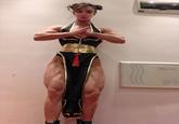 餘息哥点人程米 Chun-Li Muscle Bodybuilder Arm Undergarment Blond