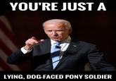 YOU'RE JUST A LYING, DOG-FACED PONY SOLDIER