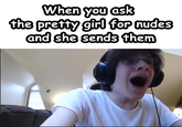 Oh look, another npesta meme When you ask the pretty girl for nudes and she sends them