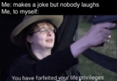 me makes a joke but nobody laughs