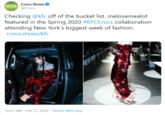 Crocs Shoes crocs @Crocs Checking @kfc off of the bucket list. melovemealot featured in the Spring 2020 #KFCCrocs collaboration attending New York's biggest week of fashion. crocs.shoes/kfc 10:01 AM Feb 12, 2020 · Twitter Web App Kentuckų F