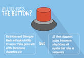 WILL YOU PRESS THE BUTTON? Dark Horse and Silvergate All their characters' Media will make A Hilda actors from movie adaptations will reprise their roles as voiceovers but Crossover Video game with all the Dark House characters in it