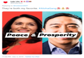 Lady Like @lILadyLikell Replying to @nolansmith07 They're both my favorite. #AlohaGang š * Peace & Prosperity 11:36 PM - Dec 5, 2019 - Twitter for iPad