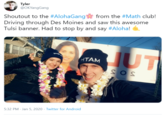 Tyler @OKYangGang · Jan 6 Shoutout to the #AlohaGang🌸 from the #Math club! Driving through Des Moines and saw this awesome Tulsi banner. Had to stop by and say #Aloha! 🤙