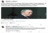 Richard Spencer @RichardBSpencer If you define your outlook with terms like "race realism" or express concern over "demographics," then I must ask, unironically, is Mike Bloomberg not your man? You can just take the description, Xerox it and pass it out to all the cops. 0:54 7.8M views VE From Benjamin Dixon 10:09 PM Feb 10, 2020 · Twitter for iPhone 85 Retweets 555 Likes 27 Richard * Spencer @RichardBSpencer · Feb 10 Replying to @RichardBSpencer While Trump brags about releasing minority criminals, Mike has a record of lacking them up. Bloomberg's entire reason for running is to maintain the status quo, another one of your expressed desires. Seriously, why not Mike? 39 t7 28 245 uoaupurlage