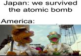 japan we survived the atomic bomb Japan: we survived the atomic bomb America: SWe're doing a sequel