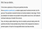 While I have your attention... I'd like to share an update about our thinking around quarantined communities. When we expanded our quarantine policy, we created an appeals process for sanctioned communities. One of the goals was to "force subscribers to reconsider their behavior and incentivize moderators to make changes." While the policy attempted to hold moderators more accountable for enforcing healthier rules and norms, it didn't address the role that each member plays in the health of their community. Today, we're making an update to address this gap: Users who consistently upvote policy-breaking content within quarantined communities will receive automated warnings, followed by further consequences like a temporary or permanent suspension. We hope this will encourage healthier behavior across these communities.