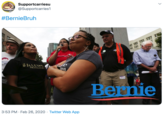 Supportcarriesu @Supportcarries1 #BernieBruh Wasnington PUGET BULLETPR BLACKLIVESMA Bernie 3:53 PM · Feb 26, 2020 · Twitter Web App