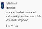 Highlighted comment Bee 5 months ago as soon as i hear the word bus in a mario video i start uncontrollably shaking in pure excitement knowing i'm about to hear the darbian bus analogy once more 480 1 REPLY