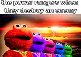 the power rangers when they destroy an enemy
