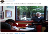 nicole boyce @nicolewboyce diners, drive ins and dives fans, what's best seat? 1 2 3. 9:30 AM · Jan 2, 2020 · Twitter for iPhone