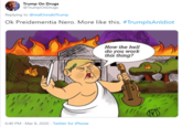 Trump On Drugs @TrumpOnDrugs Replying to  @realDonaldTrump Ok Preidementia Nero. More like this. #TrumpIsAnIdiot How the hell do you work this thing?