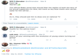 Will Menaker @willmenaker · Mar 8 Pete= Warren=a The official Biden emoji that should litter the replies of both the tens of his actual supporters on here, but more so any blue check who carries water for him will be . As in, they should ask him to draw one on national TV 249 23 620 O 9K This Tweet is unavailable. Learn more Will Menaker @willmenaker · Mar 8 thanks for the advice loser! 4 247 sub nom. @Seeitcanbeblank - Mar 8 How's all your winning with the revolution of young voters turning out going? O 10 Ms. Hoover Ville @Hutch_ Replying to @Seeitcanbeblank @willmenaker and @TheDocSportello 1:55 PM - Mar 8, 2020 · Twitter for iPhone
