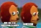 MWC, GDC, E3 ALL CANCELED DUE TO COVID19 GAMESCOM imgflip.com