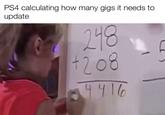 PS4 calculating how many gigs it needs to update 248 +208 4416