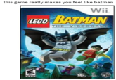 this game really makes you feel like batman Wii LEGO BATMAN VIDEOGAM